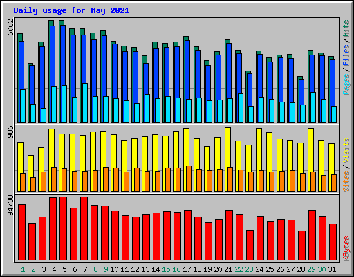 Daily usage for May 2021