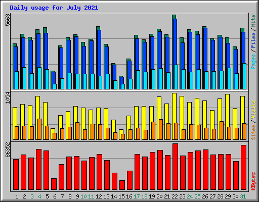 Daily usage for July 2021