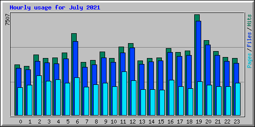 Hourly usage for July 2021