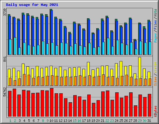 Daily usage for May 2021