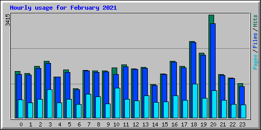Hourly usage for February 2021