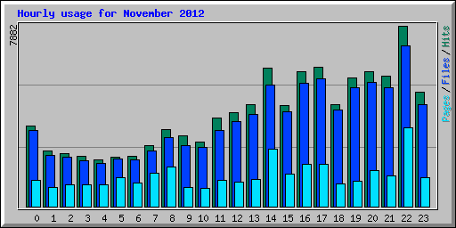 Hourly usage for November 2012