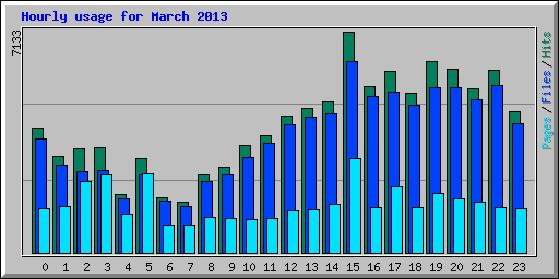 Hourly usage for March 2013