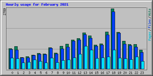 Hourly usage for February 2021