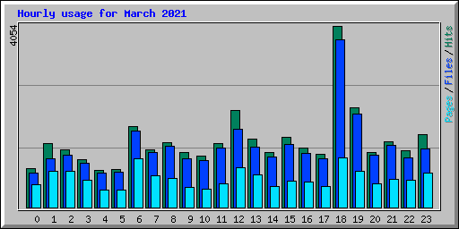 Hourly usage for March 2021