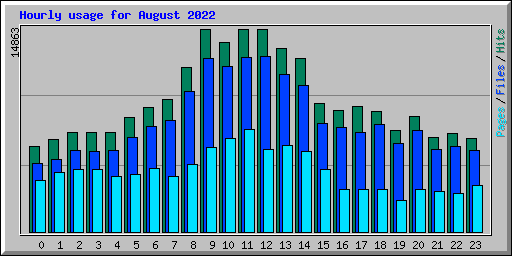Hourly usage for August 2022